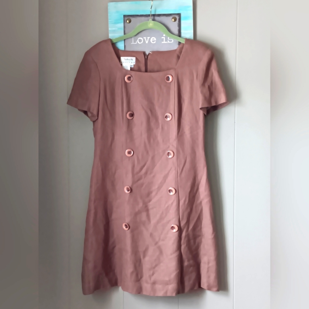 ‼️Vintage 1970s‼️ Talbots‼️ 100% Rayon Taupe Dress Size 10⚘️